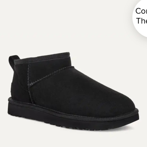 Ugg Classic Ultra Mini Black Boots Sz 8 - Picture 3 of 11